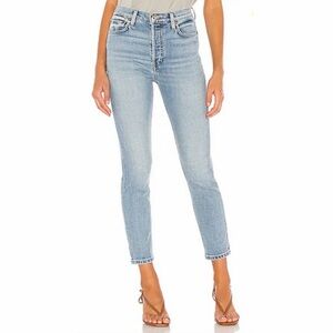 Re/Done 90s High Rise Ankle Crop Denim Jeans Blue Size 26